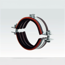 Хомут сантехнический крепежный трубный стальной оцинкованный с резиновой прокладкой 47х25 мм