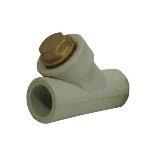 Фильтр PP-R сетчатый серый Дн 20 45гр внутренняя пайка VALFEX в Самаре