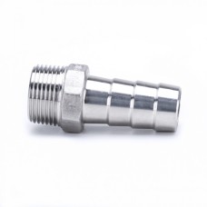 Штуцер нержавеющий под шланг елочка НР Ру 16 AISI 304 15 мм 1/2"