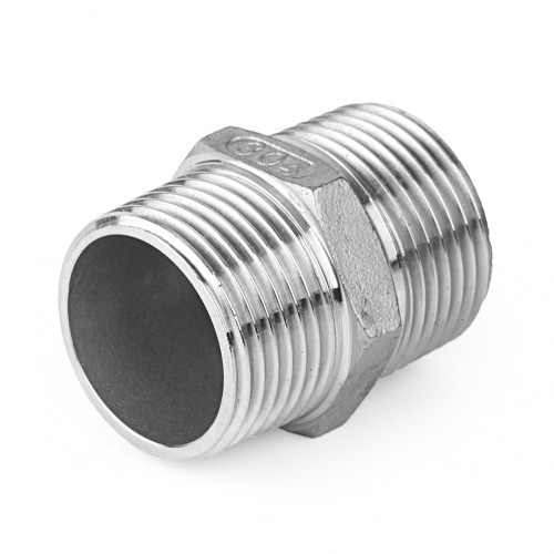 Ниппель нержавеющий переходной НР Ру 16 AISI 304 40 мм 1 1/2"