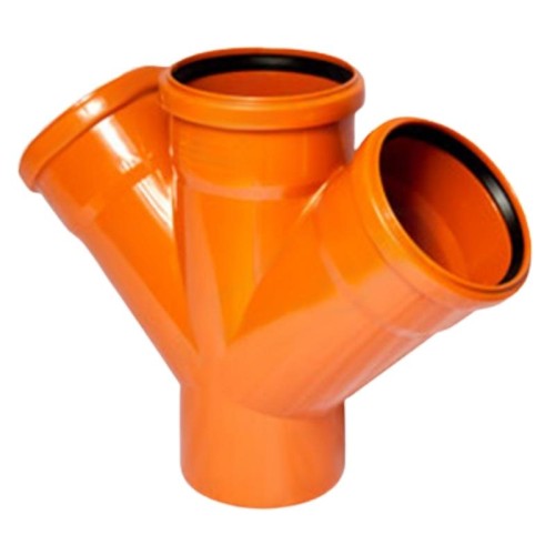 Крестовина канализационная PP-B коричневая Дн 110-110-110 45гр б/нап в/к VALFEX в Самаре