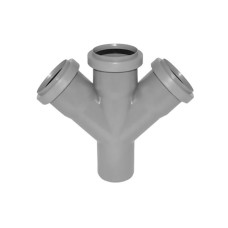 Крестовина PP-H одноплоскостная серая Дн 50-50-50 45гр б/нап в/к RTP (РосТурПласт) 2