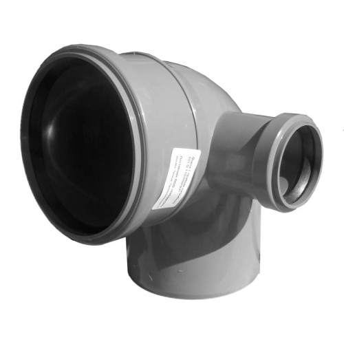 Отвод канализационный PP-H с выходом левый серый Дн 110-50 45гр б/нап в/к RTP (РосТурПласт) в Самаре