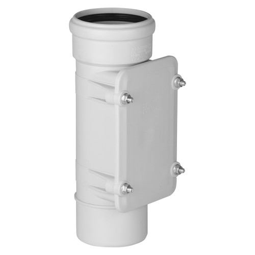 Ревизия канализационная PP-MD с крышкой Дн 110 (DN100) светло-серая бесшумный б/нап в/к Ostendorf Skolan dB SKRE в Самаре