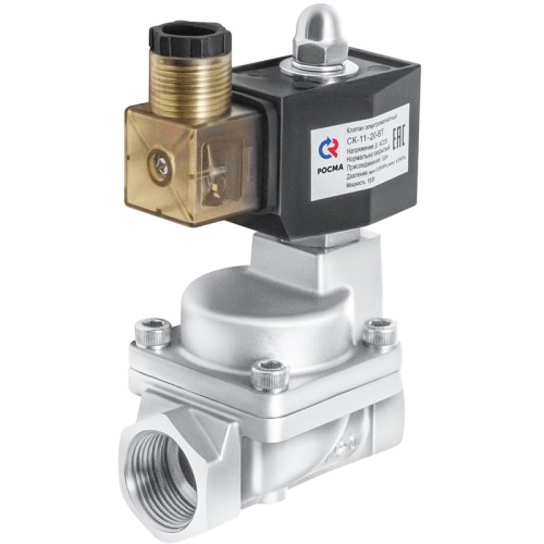 Клапан электромагнитный нержавеющий открытый прямого действия с внутренней резьбой 1,0 МПа 40х120 мм 1 1/2" в Самаре