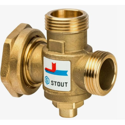 Клапан смесительный латунный термостатический с наружной резьбой для систем ГВС 1,0 МПа SVM-0125 STOUT 25 мм 1" в Самаре
