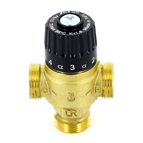 Клапан смесительный латунный термостатический трехходовой с наружной резьбой 0,5 МПа 353G Uni-Fitt 20 мм 3/4" в Самаре