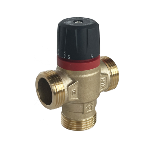 Клапан смесительный латунный термостатический с боковым смешиванием и наружной резьбой для систем ГВС 1,0 МПа RVM Rommer 25 мм 1" в Самаре