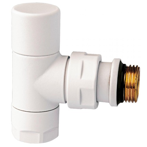 Клапан термостатический угловой Ду-15 (1/2") Ру-10 ВР-НР (ВН-НАР) белый серия E Oventrop в Самаре