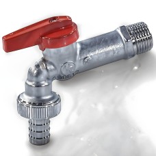 Кран водоразборный латунный стандартнопроходной с ручкой-бабочкой НР-штуцер Ру 10,5 R619 Giacomini 15 мм 1/2"