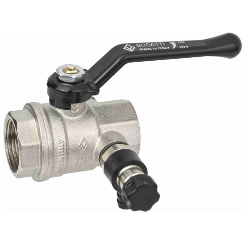 Кран шаровый латунный со спускником полнопроходной с ручкой-рычагом ВР (ВН) Ру 64 Bugatti 330 Bugatti 15 мм 1/2" в Самаре