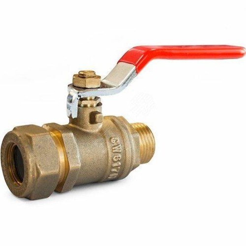 Кран запорный латунный стандартнопроходной с ручкой-рычагом НР-под обжим Ру 50 STAHLMANN 15 мм 1/2" в Самаре