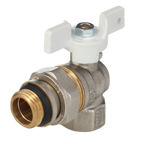 Кран запорный латунный угловой стандартнопроходной с ручкой-бабочкой ВР-накидная гайка Ру 30 Aquasfera Standard 1123 Aquasfera 20 мм 3/4" в Самаре