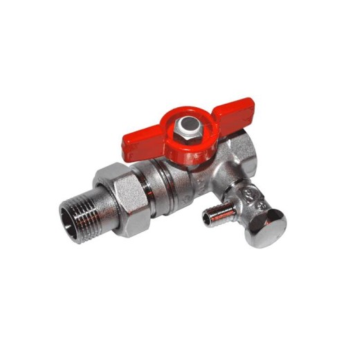 Кран шаровый латунный со спускником стандартнопроходной с ручкой-бабочкой ВР-американка Ру 42 R919S Giacomini 15х87 мм 1/2" в Самаре