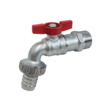 Кран водоразборный латунный стандартнопроходной с ручкой-бабочкой НР-штуцер Ру 10,5 R620 Giacomini 15х82 мм 1/2"