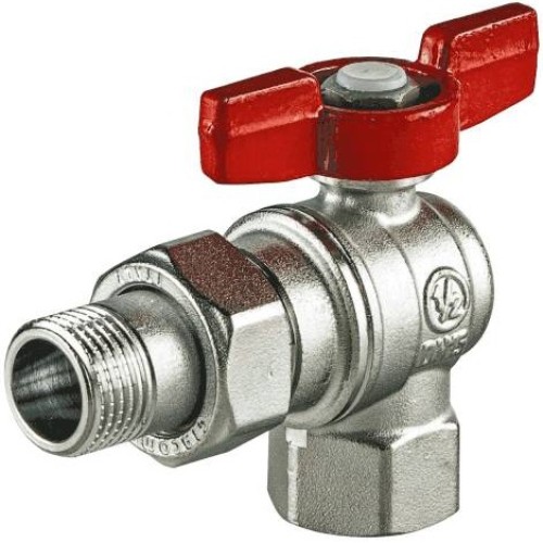 Кран шаровый латунный угловой полнопроходной с ручкой-бабочкой ВР-американка Ру 16 R789 Giacomini 15х79 мм 1/2" в Самаре