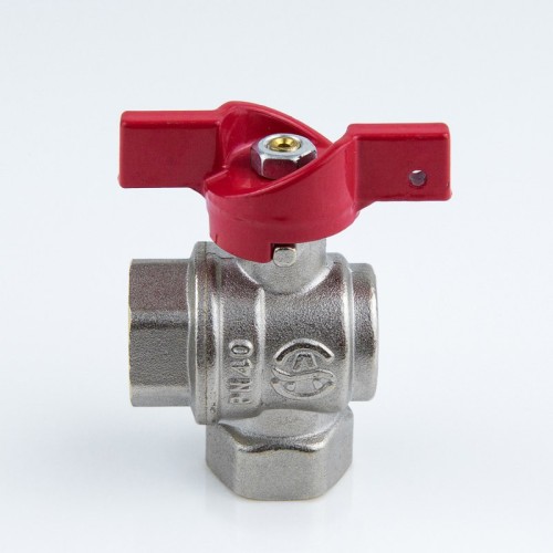 Кран запорный латунный угловой полнопроходной с ручкой-бабочкой ВР-накидная гайка Ру 25 BV.532 MVI 15 мм 1/2" в Самаре