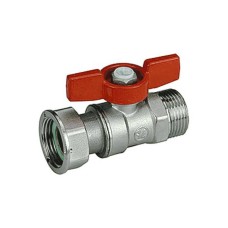 Кран запорный латунный стандартнопроходной с ручкой-бабочкой ВР-накидная гайка Ру 42 R251P Giacomini 15х76 мм 1/2"