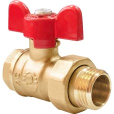 Кран запорный латунный полнопроходной с ручкой-бабочкой ВР-американка Ру 40 BV.520 MVI 20 мм 3/4"