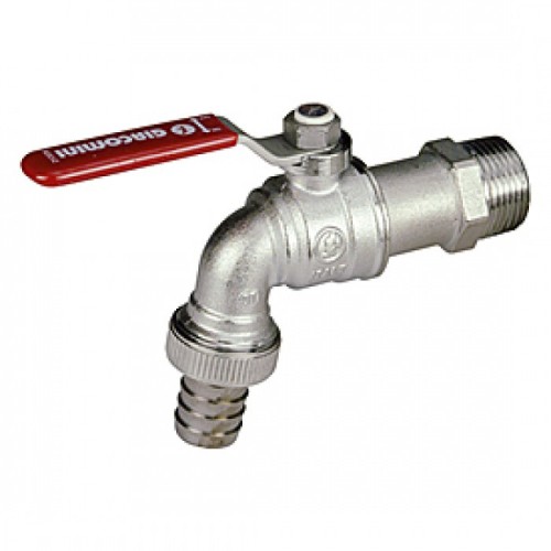 Кран водоразборный латунный стандартнопроходной с ручкой-рычагом НР-штуцер Ру 10,5 R621 Giacomini 15х82 мм 1/2" в Самаре