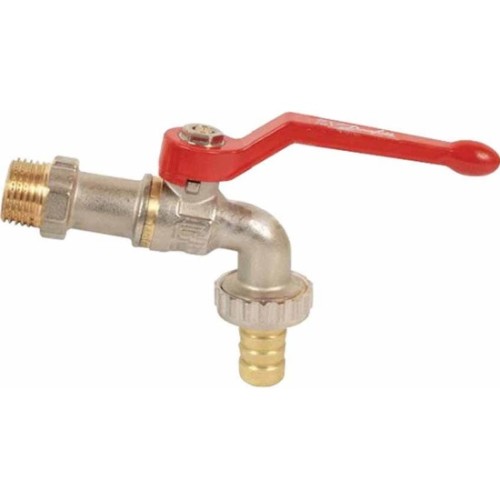 Кран водоразборный латунный стандартнопроходной с ручкой-рычагом НР-штуцер Ру 40 RTP (РосТурПласт) 14 мм 3/4" в Самаре