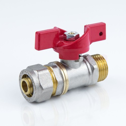 Кран запорный латунный полнопроходной с ручкой-бабочкой ВР-американка Ру 40 BVR-FR Ридан 20 мм 3/4" в Самаре