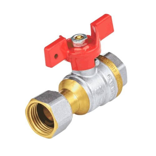 Кран запорный латунный полнопроходной с ручкой-бабочкой ВР-накидная гайка Ру 30 Aquasfera 1022 Aquasfera 20 мм 3/4" в Самаре