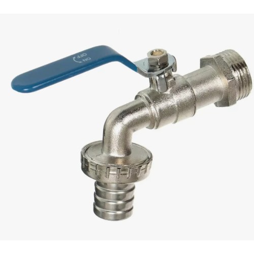 Кран водоразборный латунный стандартнопроходной с ручкой-рычагом НР-штуцер Ру 40 RTP (РосТурПласт) 16 мм 1/2" в Самаре