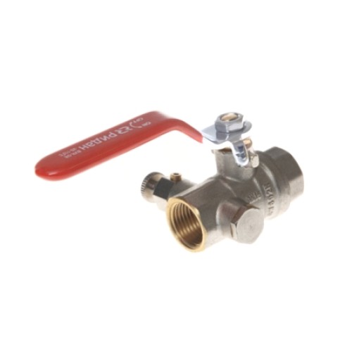 Кран латунный со спускником полнопроходной с ручкой-рычагом ВР (ВН) Ру 40 BVR-DR Ридан 15 мм 1/2" в Самаре