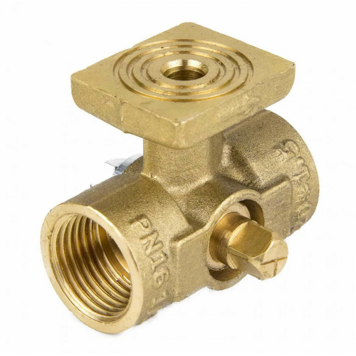 Кран латунный трехходовой стандартнопроходной для манометра с фланцем без ручки ВР (ВН) Ру 16 Aquasfera 1061 Aquasfera 15 мм 1/2" в Самаре
