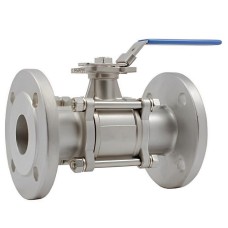 Кран запорный нержавеющий фланцевый полнопроходной ручка-рычаг Ру 40 AISI 316 Genebre 2528 Genebre 40 мм