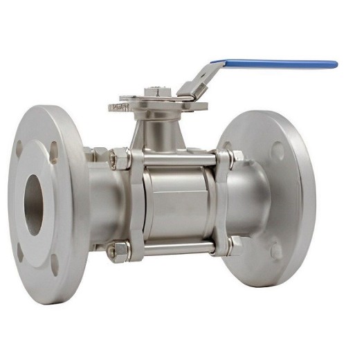 Кран трехдетальный нержавеющий фланцевый полнопроходной ручка-рычаг Ру 40 AISI 316 BS6260 Tecofi 15 мм в Самаре