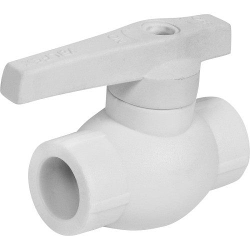 Кран полипропиленовый PP-R запорный прямой стандартнопроходной НР белый ручка-рычаг Ру 25 VALFEX 20 мм 1/2" ГОСТ 32415-2013 в Самаре