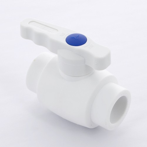 Кран полипропиленовый PP-R запорный прямой стандартнопроходной с внутренней пайкой белый ручка-рычаг Ру 25 VALFEX 32 мм ГОСТ 32415-2013 в Самаре