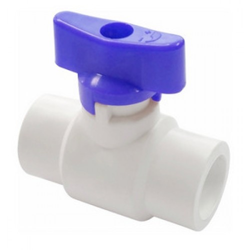 Кран полипропиленовый PP-R запорный прямой стандартнопроходной с внутренней пайкой синий ручка-бабочка Ру 25 RTP (РосТурПласт) 25 мм ГОСТ 32415-2013 в Самаре