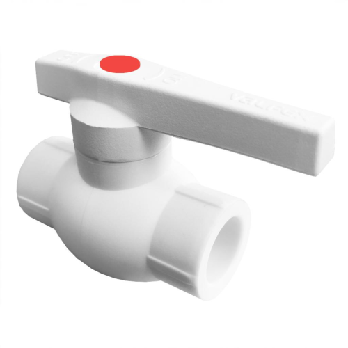 Кран полипропиленовый PP-R запорный прямой стандартнопроходной с внутренней пайкой белый ручка-рычаг Ру 25 OPTIMA VALFEX 40 мм ГОСТ 32415-2013 в Самаре