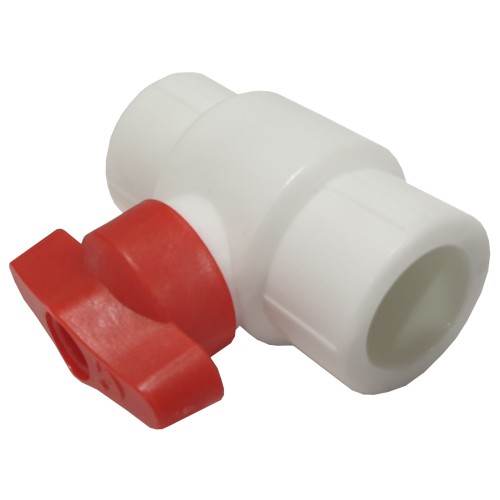 Кран полипропиленовый PP-R запорный прямой стандартнопроходной с внутренней пайкой ручка-бабочка Ру 25 RTP (РосТурПласт) 20 мм ГОСТ 32415-2013 в Самаре