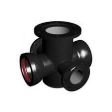 Крест с пожарной подставкой раструб-фланец ППКРФ ВЧШГ с ЦПП Ду 600-200