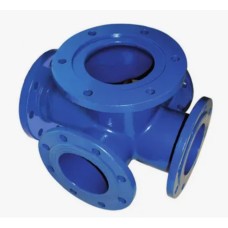 Крест с пожарной подставкой фланцевый ППКФ Ду 300-100 ВЧШГ с ЦПП цинк+AL ГОСТ ISO 2531-2012