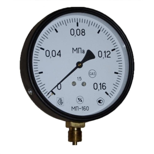 Манометр радиальный диаметр 160мм 0-10 кгс/см2 (0-1,0 МПа) М20х1,5 МП-160 Завод теплотехнических приборов в Самаре