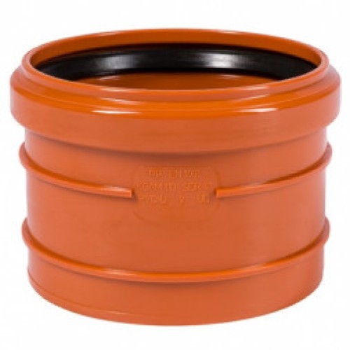 Муфта НПВХ (ПВХ) насадная Дн 110 безнапорная коричневая в/к п/клей Ostendorf KGAM в Самаре