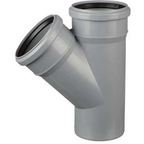 Тройник НПВХ (ПВХ) с раструбом серый Дн 110-110 45гр безнапорный в/к ТУ 6-49-33-92 Хемкор в Самаре