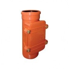 Ревизия НПВХ (ПВХ) с раструбом Дн 200 коричневая безнапорная в комплекте с крышкой Ostendorf KGRE