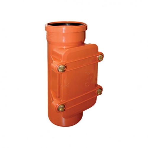 Ревизия НПВХ (ПВХ) с раструбом Дн 200 коричневая безнапорная в комплекте с крышкой Ostendorf KGRE в Самаре