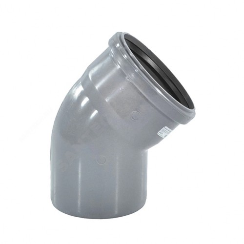 Отвод НПВХ (ПВХ) с раструбом серый Дн 50 45гр безнапорный в/к ТУ 6-49-33-92 Хемкор в Самаре