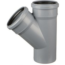 Тройник НПВХ (ПВХ) с раструбом Дн 110-110 45гр серый безнапорный в/к ТУ 6-49-33-92 Агригазполимер