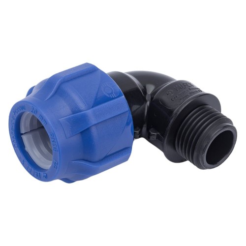 Отвод ПЭ компрессионный Дн 25-3/4" 90гр Ру-16 НР (НАР) RTP (РосТурПласт) в Самаре