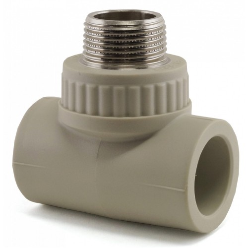 Тройник PP-R комбинированный серый НР (НАР) Дн 25-1/2" Wavin Ekoplastik в Самаре