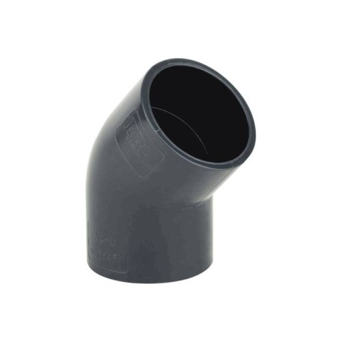 Отвод ПВХ клеевой Дн 90 45гр Ру-16 серый напорный Aquaviva в Самаре