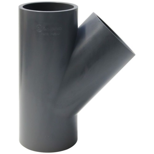 Тройник ПВХ клеевой Дн 110 45гр Ру-16 серый напорный Aquaviva в Самаре